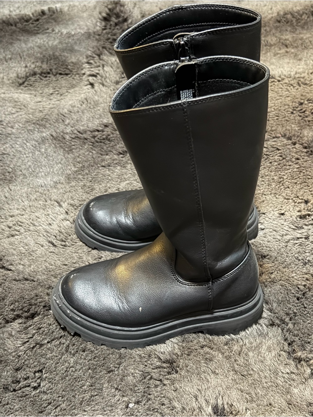 art class Black Knee-High Chunky Sole Boots Size 13